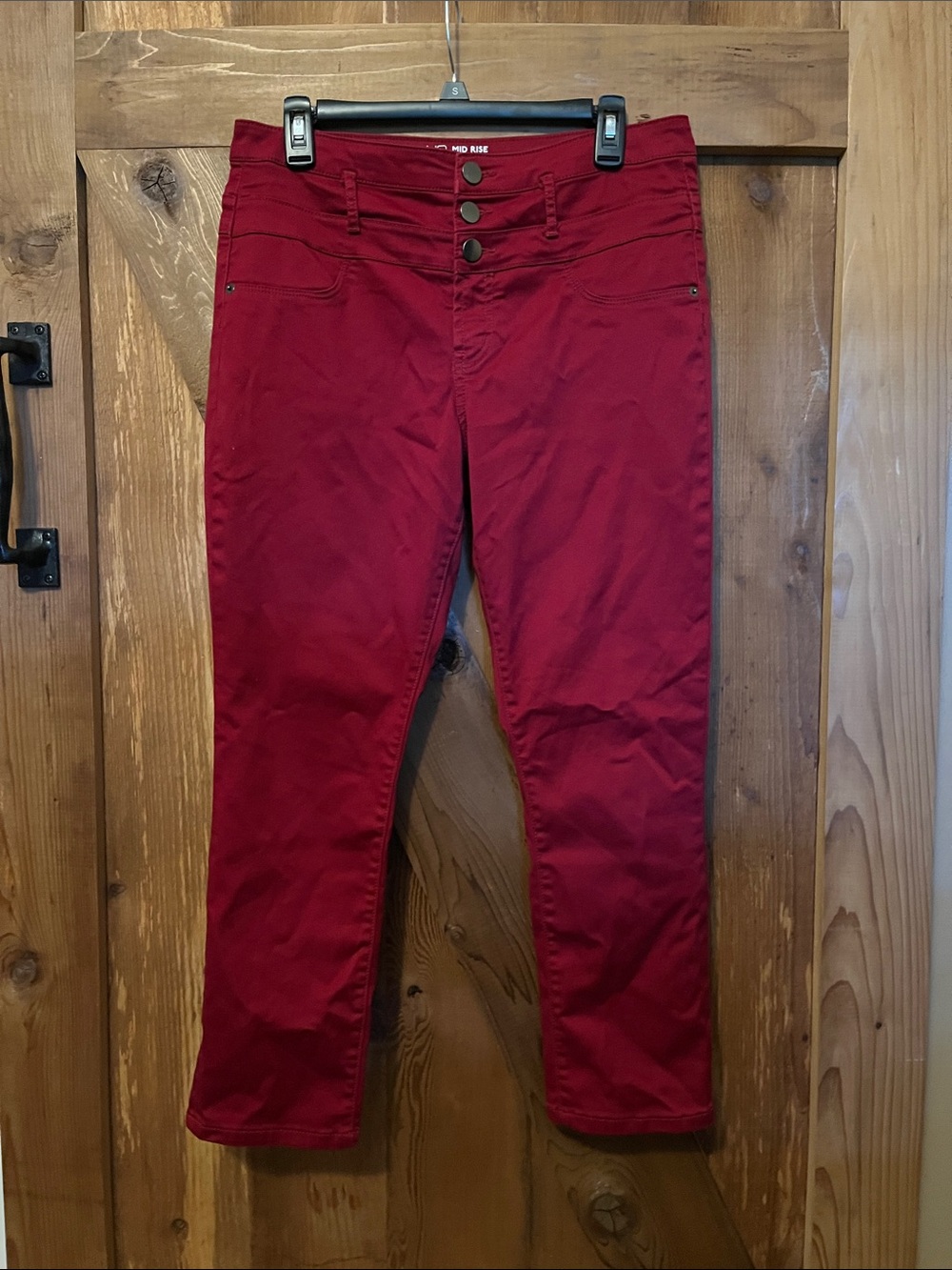 NOBO Mid Rise Skinny Jeans in Deep Red